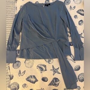 St. John Blue Embellished Blouse